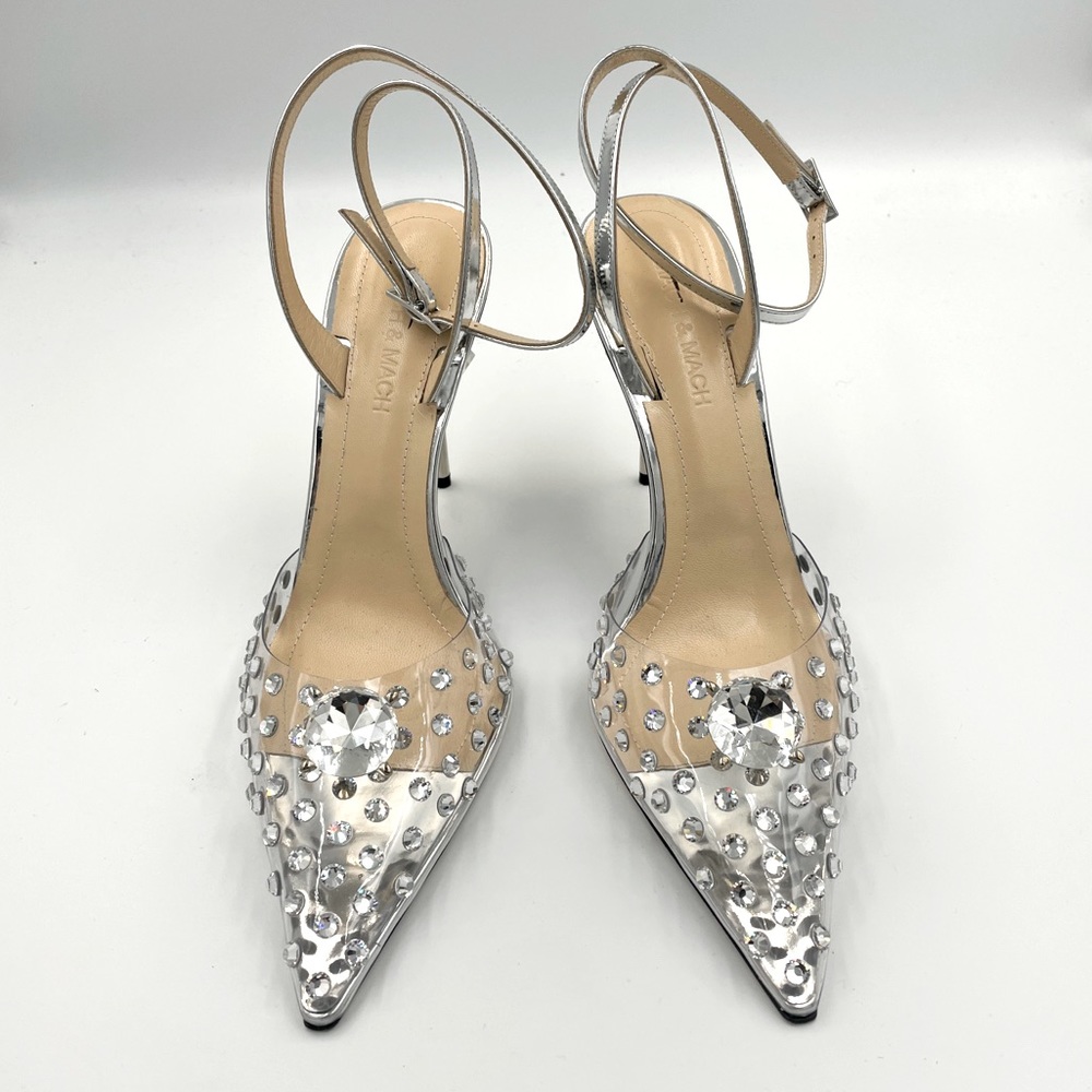 MACH & MACH Double Diamond Metallic Leather And PVC Pumps - Picture 4 of 10